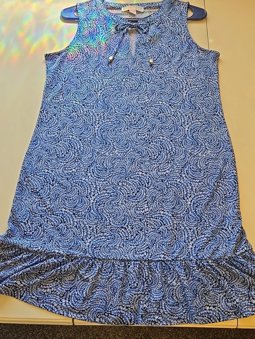 Michael Kors Navy & White Swirl Print Sleeveless Tunic